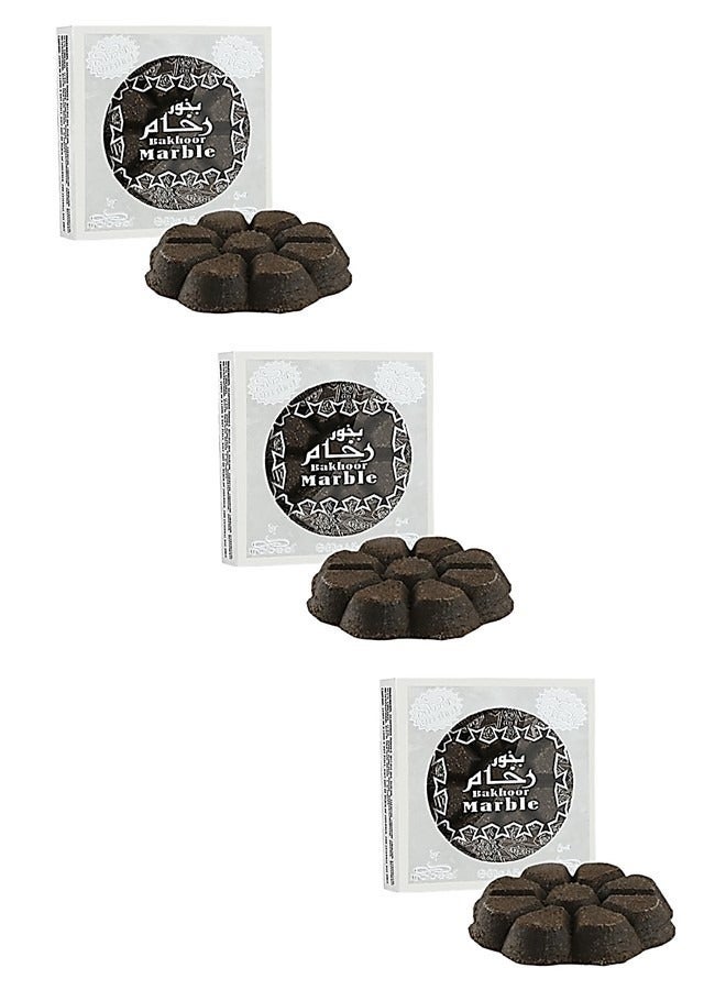 Nabeel 3 Pcs Nabeel Bakhoor Marble 30 GMS Luxury Arabic Incense with Deep Oudh Aroma for a Royal Home Ambience - Image 1